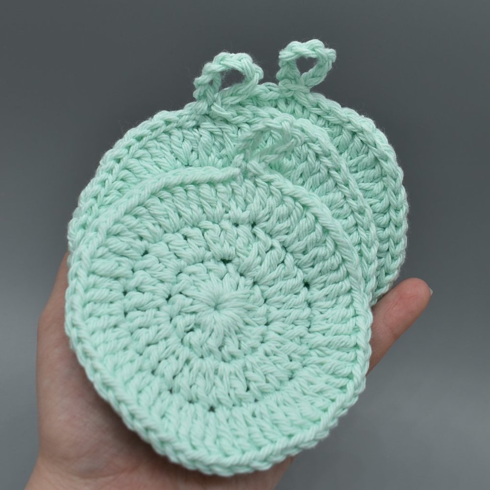 Hand Crafted Crochet Reusable Cotton Rounds Face Set of Three - Picture 3 of 5